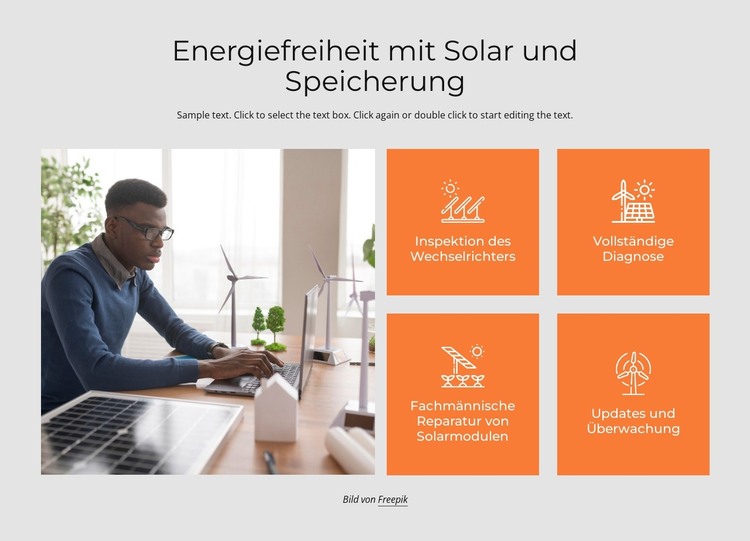 Energiefreiheit mit Solarspeicher HTML-Vorlage