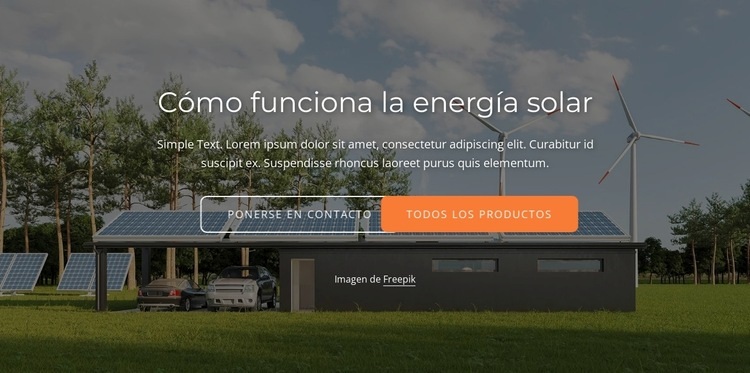 La energía solar funciona convirtiendo la energía Plantilla HTML5