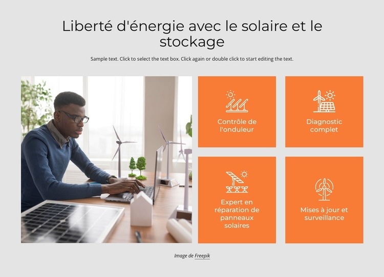 Liberté d'énergie avec le stockage solaire Conception de site Web