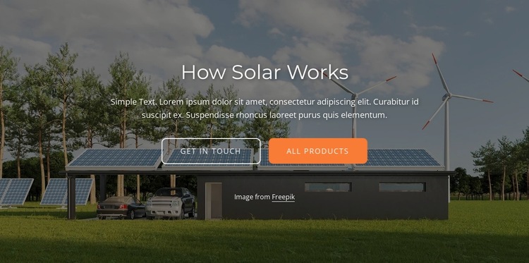 Solar power works by converting energy HTML5 Template