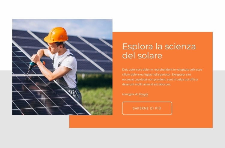 Esplora la scienza del solare Mockup del sito web