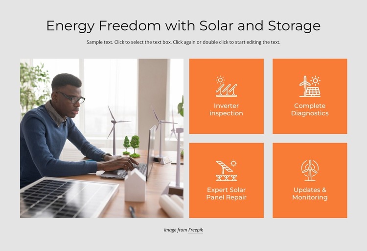 Energy freedom with solar storage WordPress Website Builder