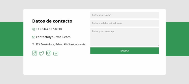 Bloque de información de contacto Plantilla