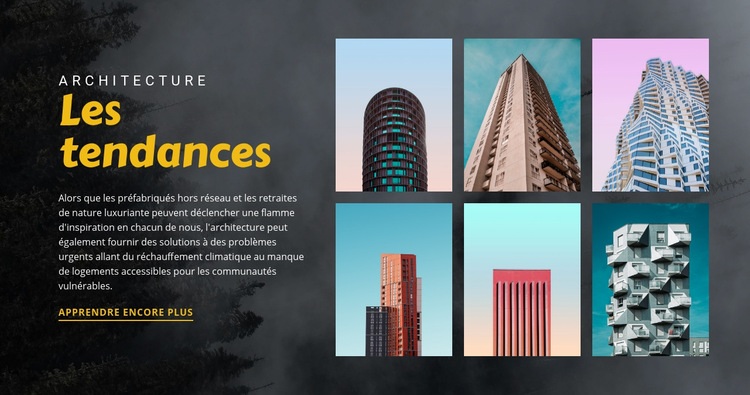 Tendances architecturales Maquette de site Web