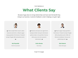 3 Columns With Testimonials