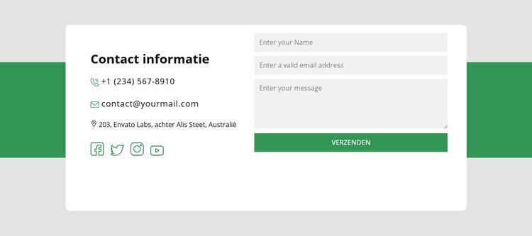 Contact informatie blok Html Website Builder