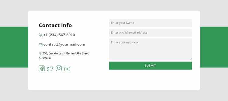 Contact information block eCommerce Template