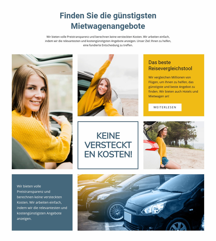 Günstige Autovermietung weltweit Joomla Vorlage