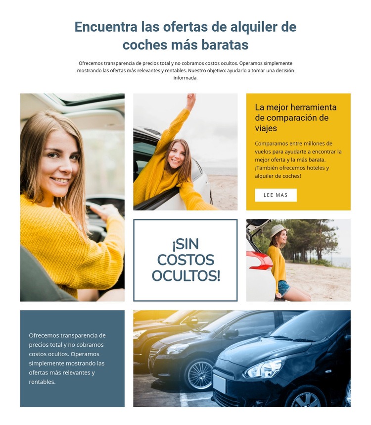 Alquiler de coches económicos en todo el mundo Diseño de páginas web