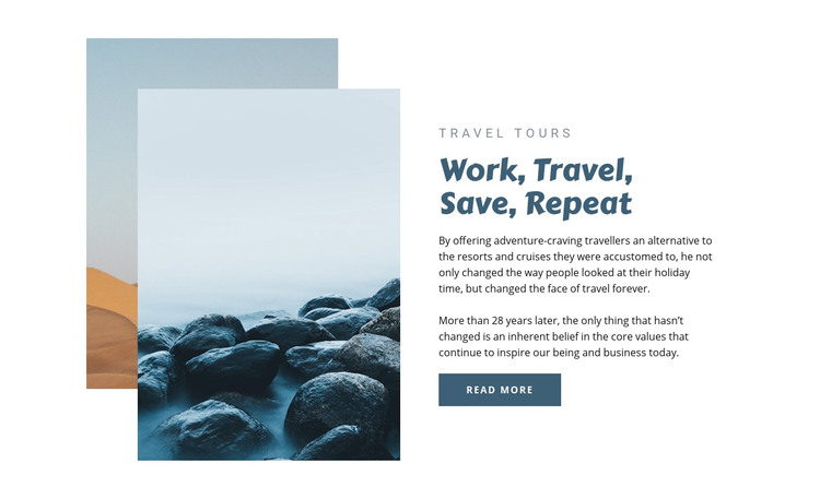 Work and travel Homepage Design
