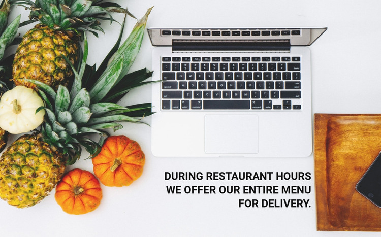 Menu delivery Homepage Design