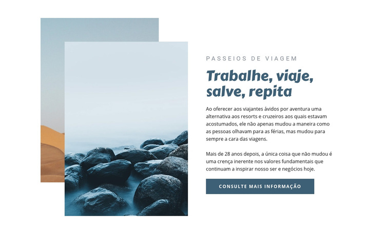 Trabalhar e viajar Modelo de site