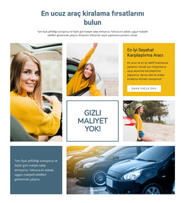 Dünya Çapında Ucuz Araba Kiralama - HTML Sayfası Şablonu