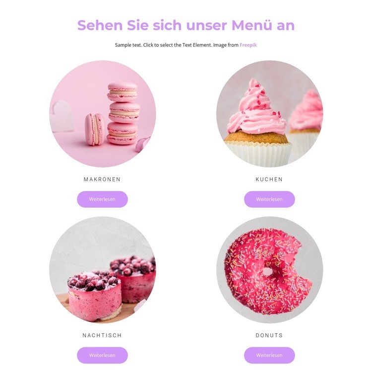 Alle Menüpositionen anzeigen Website design