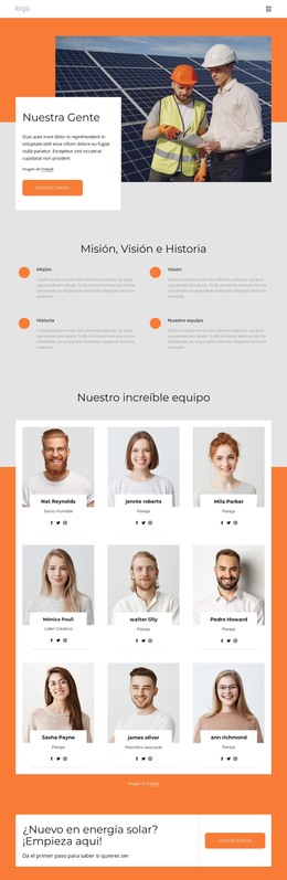 Profesionales Solares Calificados: Diseño Del Sitio Web HTML