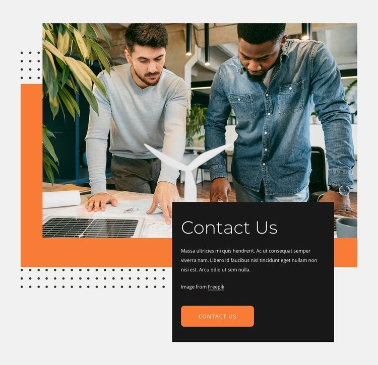 Contact a solar panel company Homepage Design