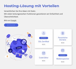 Hosting-Lösungen - Vorlage HTML5, Responsive, Kostenlos