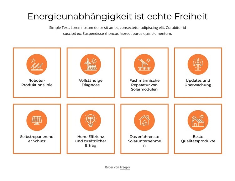 Energieunabhängigkeit Website-Modell