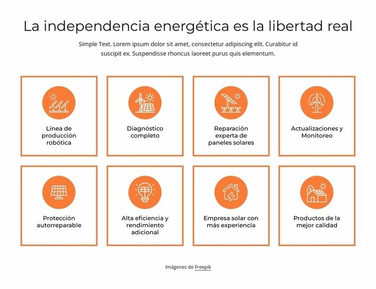 Independencia energética Página de destino