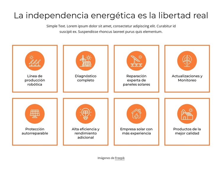 Independencia energética Plantilla de sitio web