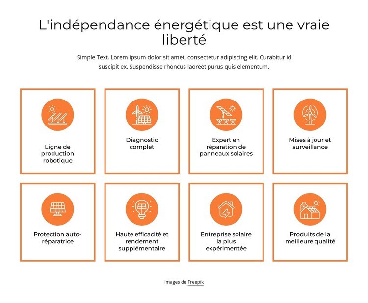 Indépendance énergétique Conception de site Web