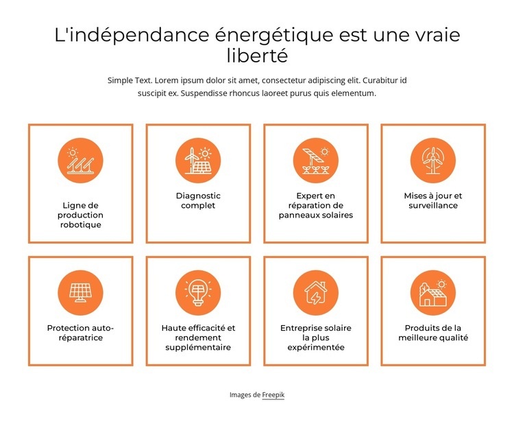 Indépendance énergétique Créateur de site Web HTML