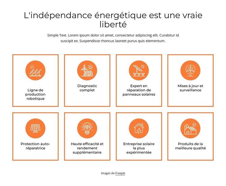 Indépendance énergétique Modèle HTML