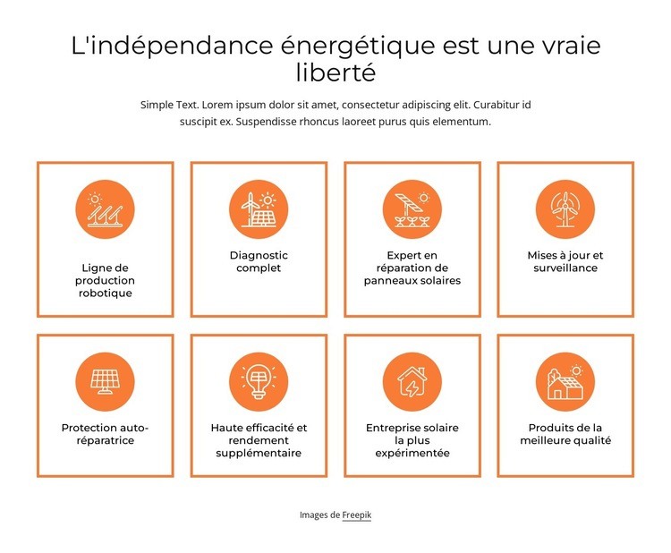 Indépendance énergétique Modèle HTML5