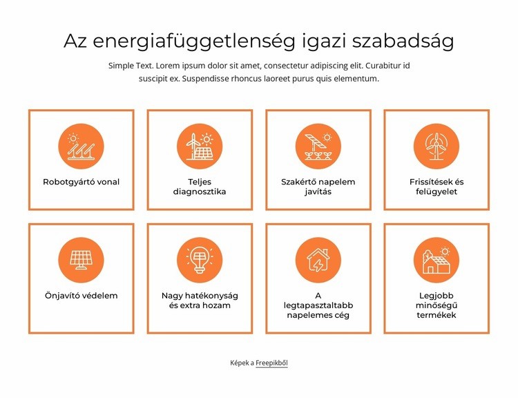 Energiafüggetlenség Weboldal sablon
