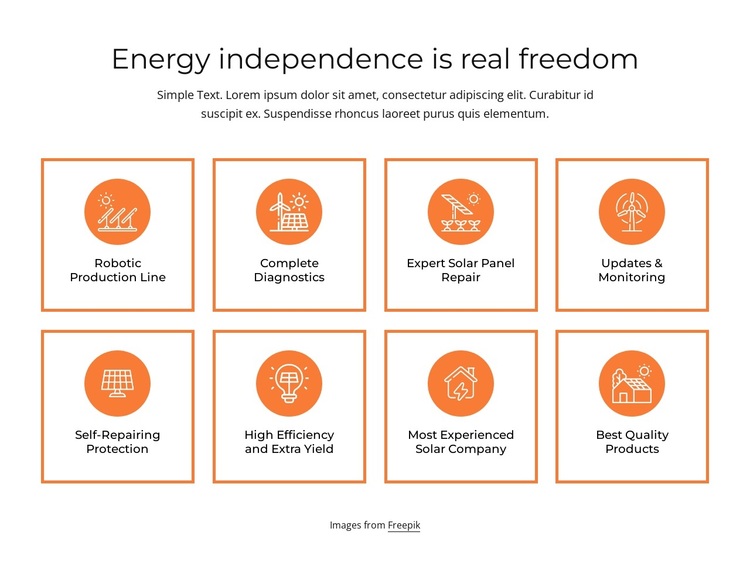 Energy independence Joomla Page Builder