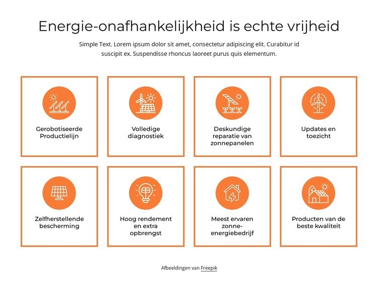 Onafhankelijkheid van energie Html Website Builder