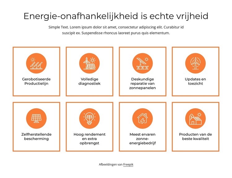 Onafhankelijkheid van energie Website Builder-sjablonen