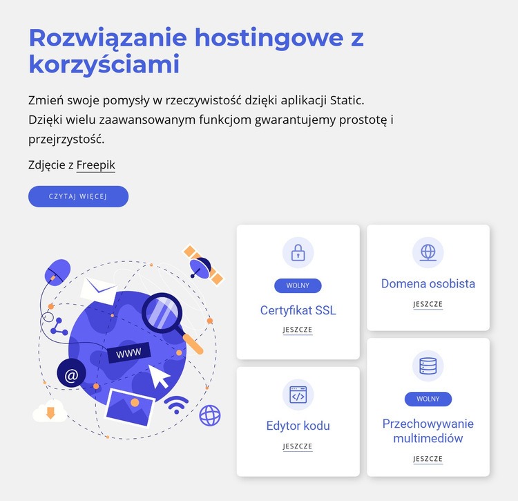 Rozwiązania hostingowe Szablony do tworzenia witryn internetowych