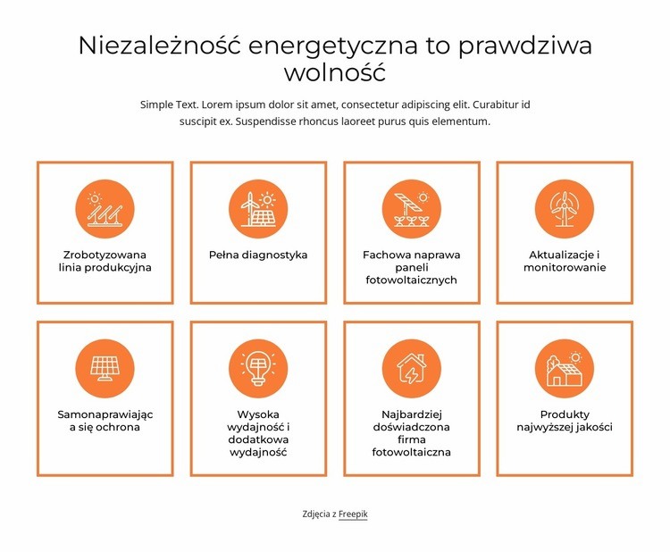Niezależność energetyczna Projekt strony internetowej