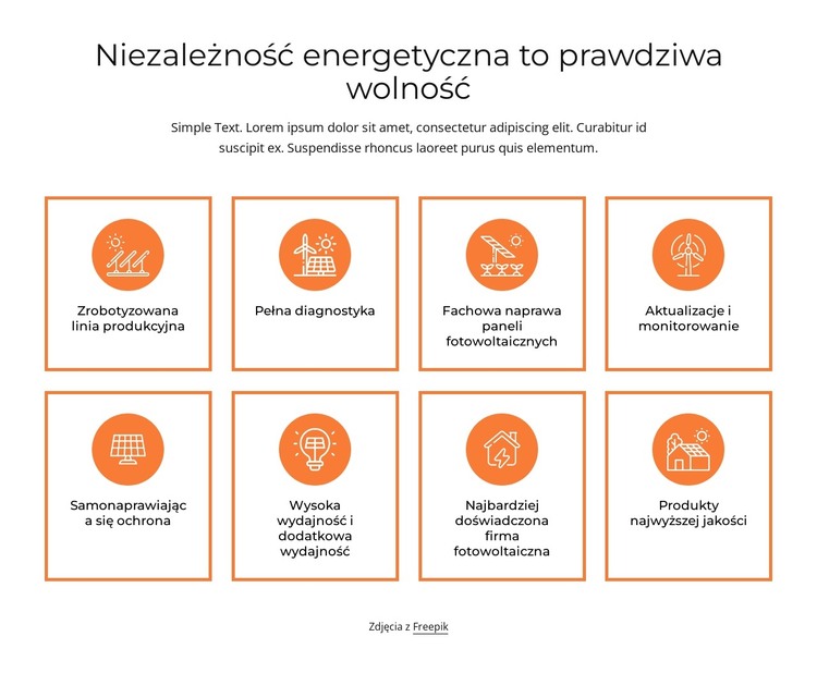 Niezależność energetyczna Szablon HTML