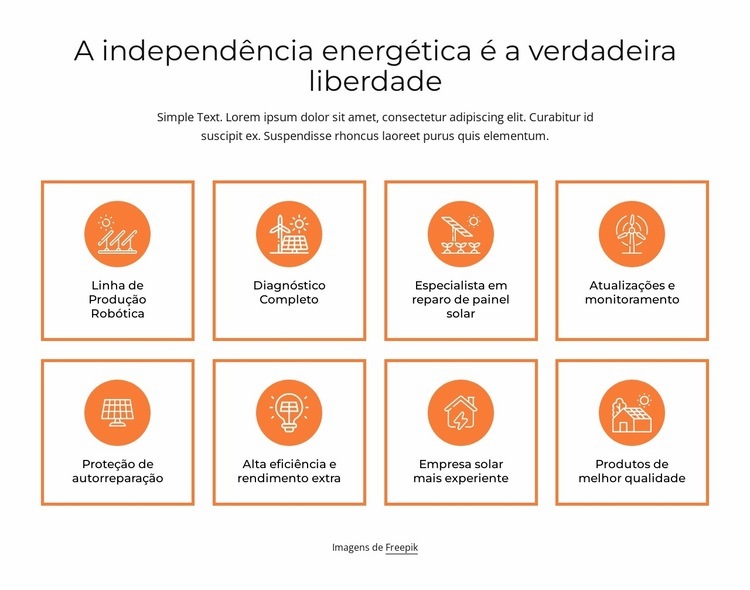 Independência energética Design do site