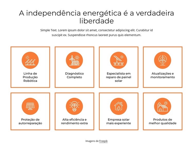 Independência energética Maquete do site