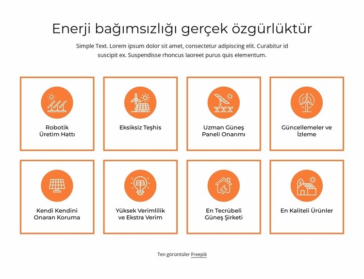 Enerji bağımsızlığı Html Web Sitesi Oluşturucu