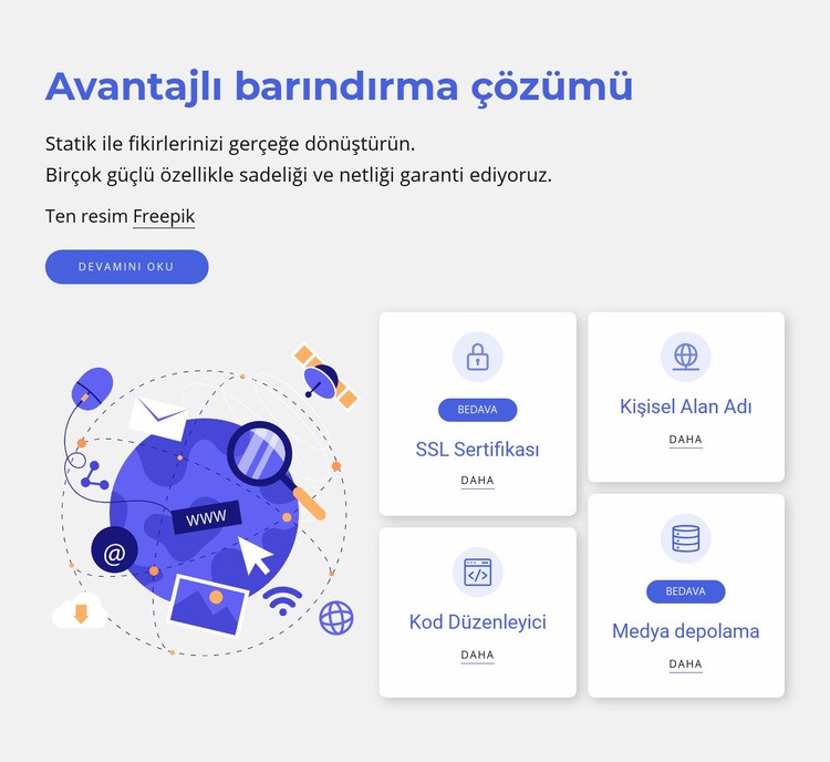 Barındırma çözümleri Html Web Sitesi Oluşturucu