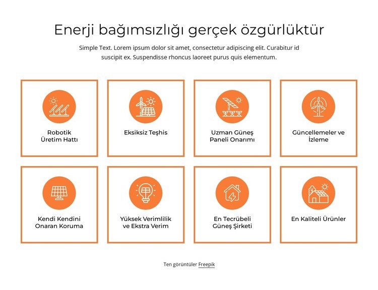 Enerji bağımsızlığı Web Sitesi Mockup'ı