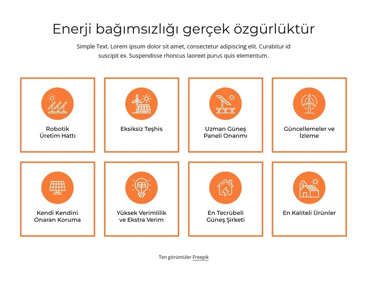 Enerji bağımsızlığı Web Sitesi Şablonu