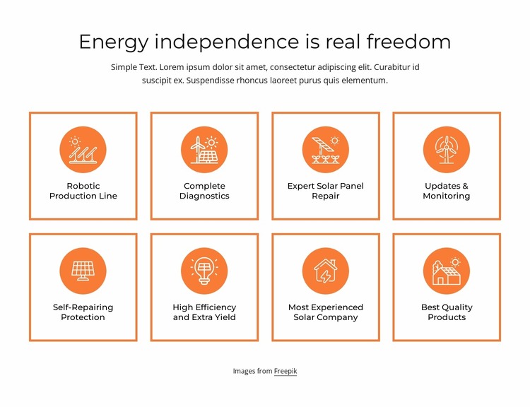 Energy independence WordPress Website Builder