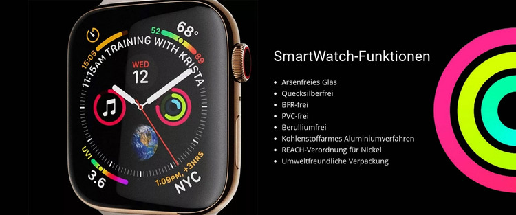 SmartWatch-Funktionen HTML-Vorlage