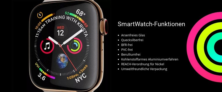 SmartWatch-Funktionen Website Builder-Vorlagen