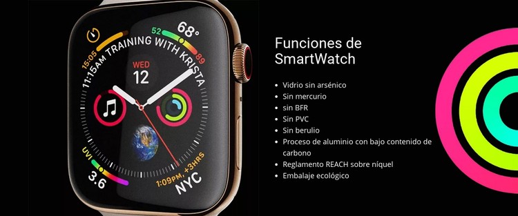 Funciones de SmartWatch Plantilla CSS