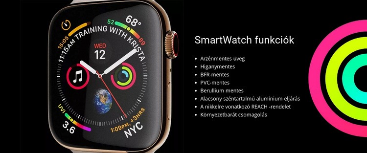 SmartWatch funkciók HTML Sablon