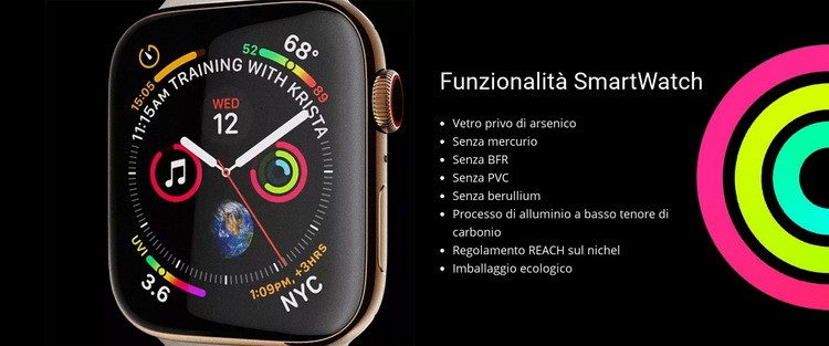 Funzionalità SmartWatch Un modello di pagina