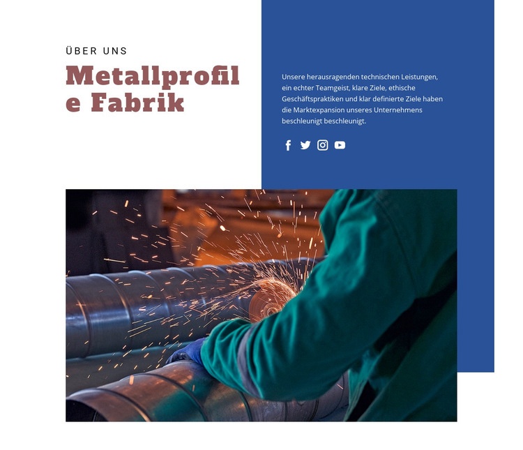 Metallprofile Fabrik Website Builder-Vorlagen
