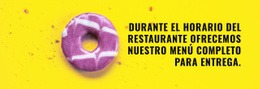 Menú Para Entrega - Plantilla De Sitio Web Gratuita