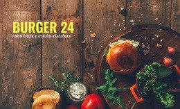 Burger Ételek - HTML Oldalsablon